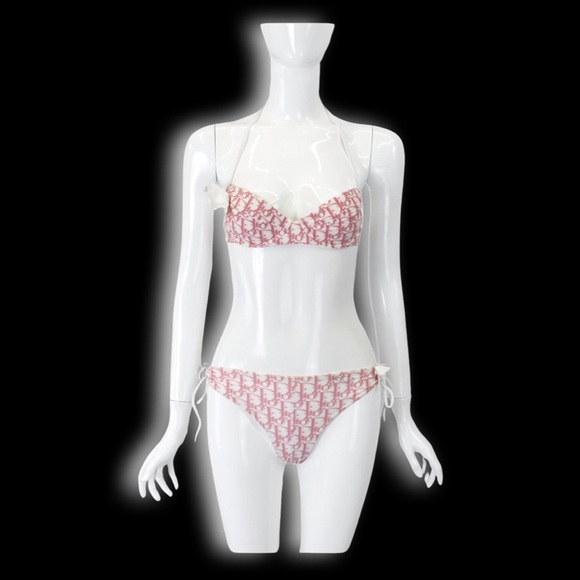 Christian Dior By John Galliano Girly Pink Monogram Trotter Logo Bikini Bra - Picture 6 of 16